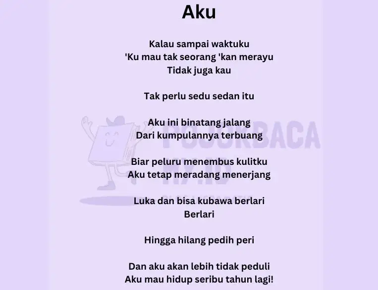 Contoh Puisi Aku Chairil Anwar image